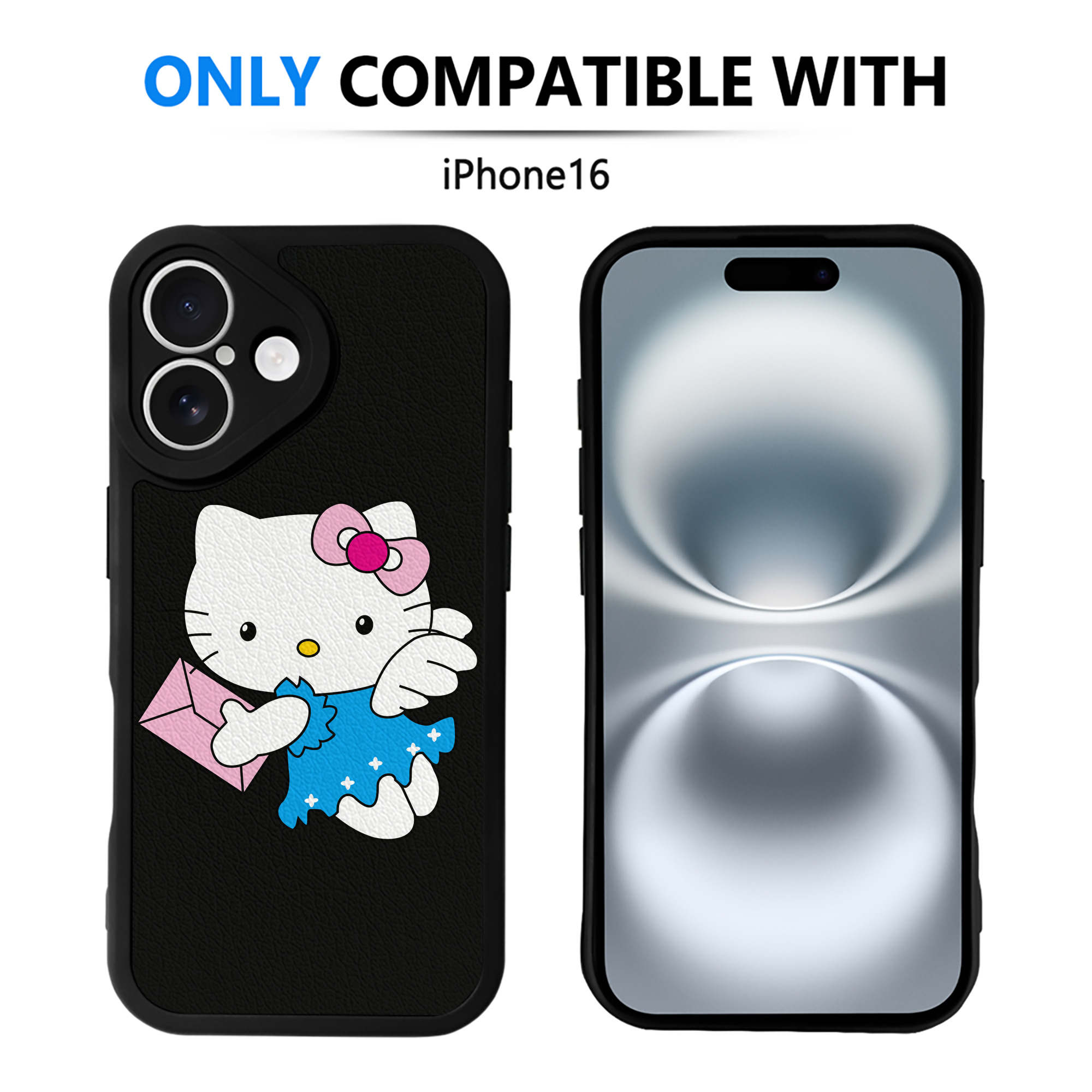 （画像用） Hello Kitty ハローキティ 【iPhone 16シリーズ対応】シリコンスマホケース（レザー調） 材質：シリコン